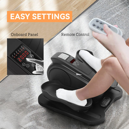 SPORTNOW Under Desk Elliptical Machine, Seated Pedal Exerciser, Mini Elliptical Trainer with LCD Monitor, Remote Control and 10 Adjustable Speed, Quiet & Portable for Seniors, Black