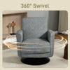 HOMCOM Upholstered Swivel Accent Chair with Thick Padding, Grey