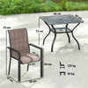 Outsunny 5 Pieces Outdoor Dining Set for 4, Garden Table and Stackable Chairs with Breathable Mesh Seat, Grey and Khaki