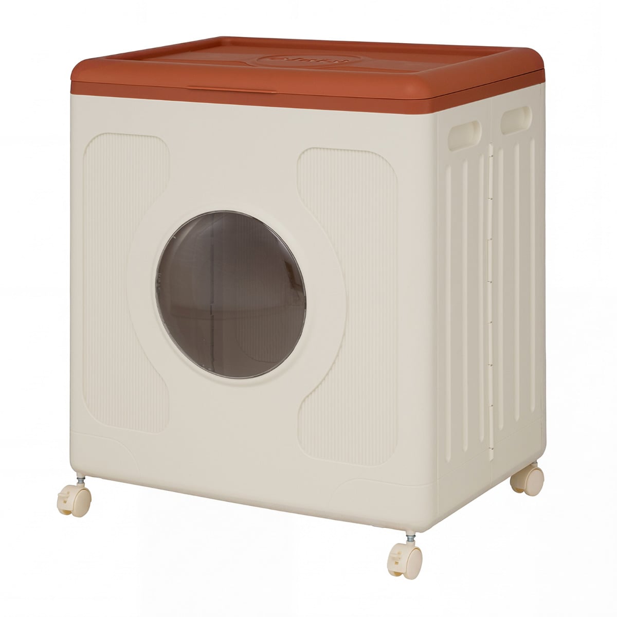 Clothes Storage Box with Lid and Wheels for Bedding Organization-Rustic Brown