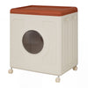 Clothes Storage Box with Lid and Wheels for Bedding Organization-Rustic Brown