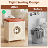 Clothes Storage Box with Lid and Wheels for Bedding Organization-Rustic Brown