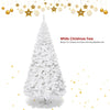 5/6/7/8 Feet White Artificial Christmas Tree with Metal Stand-8 ft