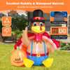6 Feet Inflatable Thanksgiving Turkey with Pumpkin and LED Lights