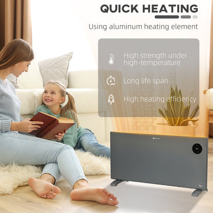HOMCOM 2000W Electric Convector Heater in Grey