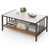 Rectangular Center Table with Sintered Stone Tabletop-White