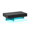 Coffee Table High-Gloss Accent Table with 3 Storage Drawers-Black