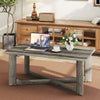 Coffee Table Rectangle Center Table with X-Shaped Base-Grey