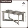 Coffee Table Rectangle Center Table with X-Shaped Base-Grey