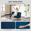 HOMCOM Velvet 2 Seater Sofa, Button Tufted Wingback Loveseat with Rubber Wood Legs for Living Room, Bedroom, Dark Blue