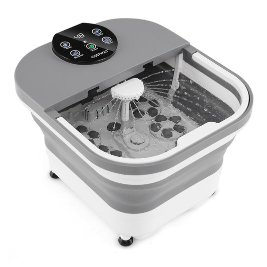 Collapsible Foot Spa Massager Bath Tub with a digital control panel and internal water shower