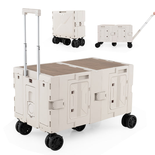Collapsible Wagon Cart with a telescoping handle and four wheels
