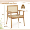 Comfortable Wood Dining Chair with Curved Backrest for Backyard Porch Balcony