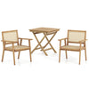 Comfortable Wood Dining Chair with Curved Backrest for Backyard Porch Balcony