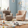 Comfy Toddler Armchair with Solid Rubber Wood Legs-Brown