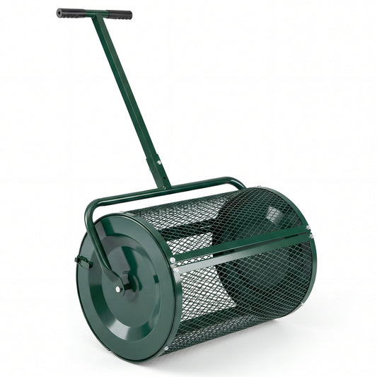 Compost Spreader 61cm Peat Moss Spreader Roller on a white background