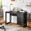 Wooden Computer Desk with Drawer and Cabinet-Black