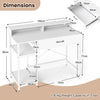 Computer Desk with Power Outlets and Top Shelf-White