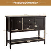 Wooden Buffet Table with Spacious Tabletop and Large Storage Rack-Brown