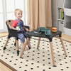convertible Baby High Chair with 2-Position Removable Tray-Black