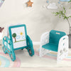 5 in 1 Convertible Kids Art Easel with Double-Sided Magnetic Dry Erase-Green & White