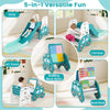 5 in 1 Convertible Kids Art Easel with Double-Sided Magnetic Dry Erase-Green & White
