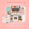 Corner Kitchen Playset with Pull-out Trash Can-Pink
