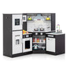 Kids Corner Kitchen Playset with Separated Washing Basin-Coffee