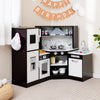 Kids Corner Kitchen Playset with Separated Washing Basin-Coffee