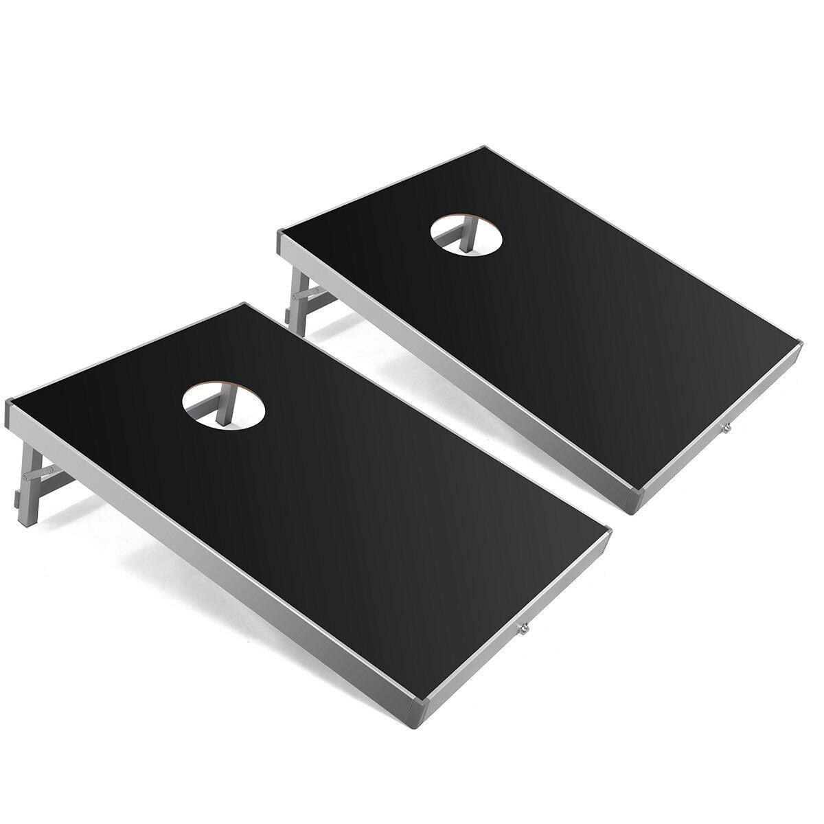 Two cornhole boards side by side