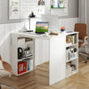 Computer Desk with Bookshelf for Study Living Room-White