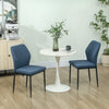 HOMCOM Velvet Dining Chairs Set of 2, Modern Armless Upholstered Kitchen Chairs with Metal Legs, Curved Back and Padded Seat, for Dining Room, Bedroom, Living Room, Blue
