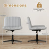 Criss Cross Legged Chair No Wheels with Wide Padded Seat-Grey