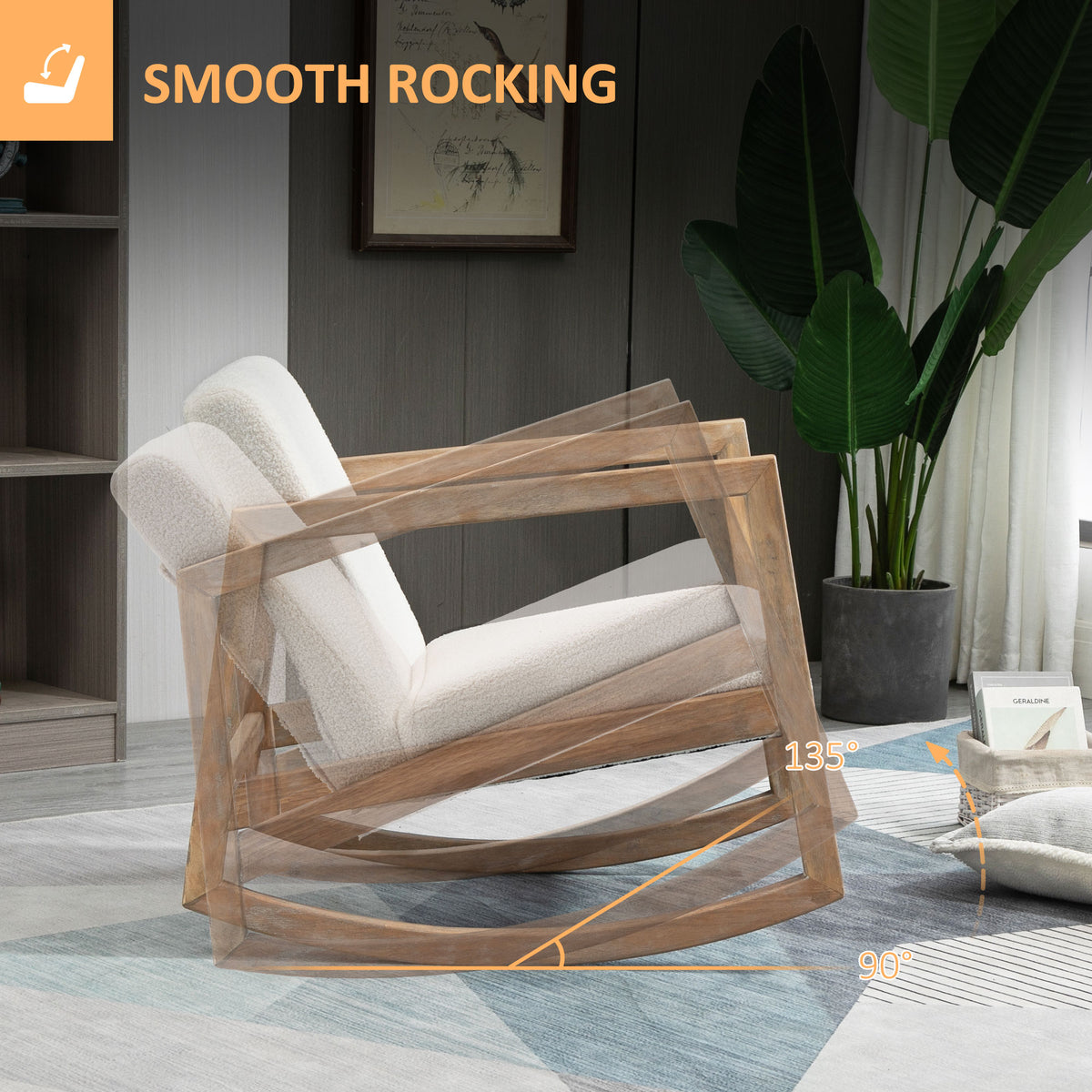 HOMCOM Rocking Chair in Cream White
