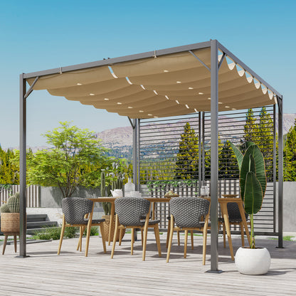 Outsunny Metal Pergola in Beige