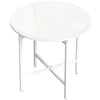 HOMCOM CollapsibleÂ Drop Leaf Table, Folding Dining Table for Small Spaces, Extendable Kitchen Table with Steel Frame, White