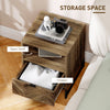 HOMCOM Bedside Table with Drawer and Shelf, Side End Table with Steel Legs for Living Room, Bedroom, Brown Wood Effect