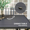 Outsunny 5 Pieces Garden Dining Set with Cushions, Outdoor Patio Table and 4 Stackable Chairs, Metal Top Table with Umbrella Hole, Black
