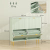 HOMCOM Elegant Four-Drawer Shoe Cabinet - Light Green