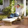 Outsunny 80Â° Reclining Rattan Lounger - White/Beige