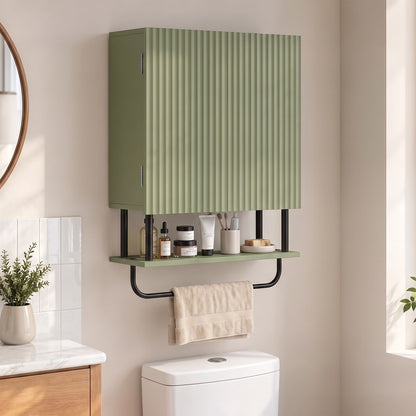 HOMCOM Bathroom Wall Cabinet in Green