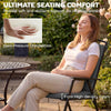 Outsunny Outdoor Seat Cushions Set of 2 with Ties, Waterproof Garden Seat Pads, Dark Grey