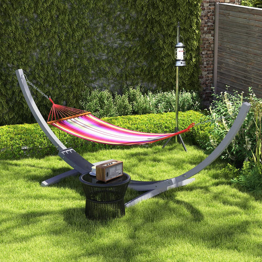 Outsunny 3.25m Wooden Hammock Stand in Grey