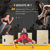 HOMCOM 3-in-1 Wooden Plyo Box, Plyometric Jump Box with Handle Openings for Home Gym, 12
