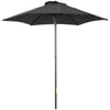 Outsunny 2m Garden Parasol Umbrella, Outdoor Sun Shade with 6 Sturdy Ribs for Balcony, Bench, Garden, Black