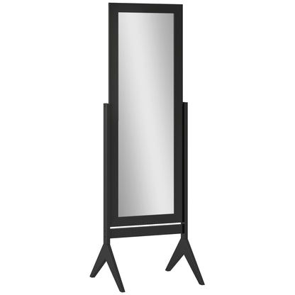 HOMCOM Freestanding Adjustable Angle Dressing Mirror in Black