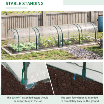 Outsunny 395 x 100 cm Low Tunnel Greenhouse - Clear