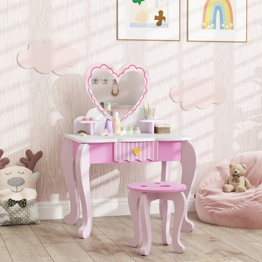 AIYAPLAY Kids Dressing Table Set in Pink