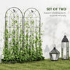 Outsunny Set of 2 Garden Trellis, Metal Fence Panels for Climbing Outdoor Plants, Flowers, 150 x 50cm