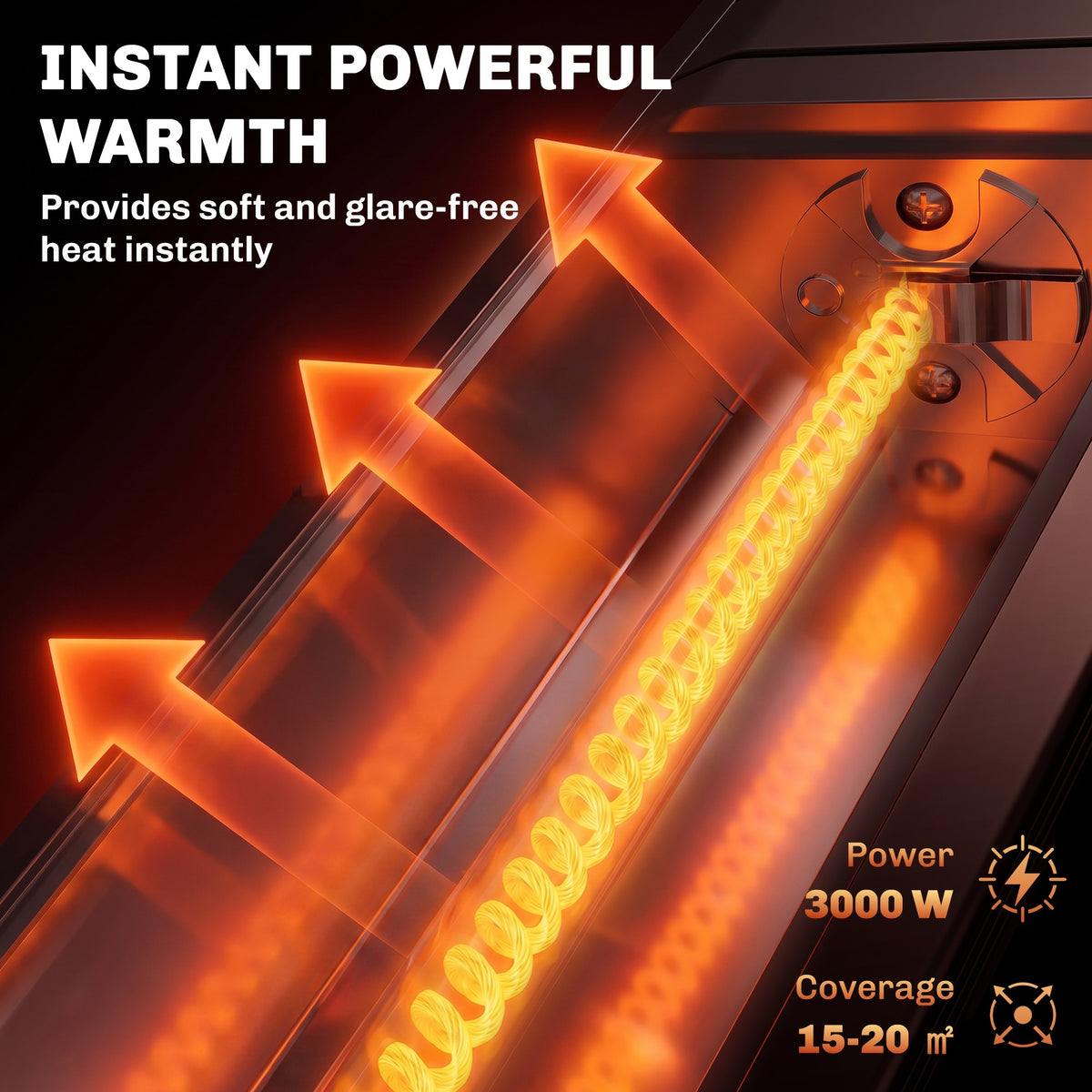 Outsunny 3000 W Electric Infrared Patio Heater in Black